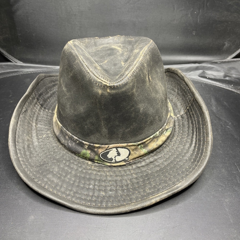 Mossy Oak L XL Outback Hat Faux Leather Camo Hunting Western Cowboy Hat